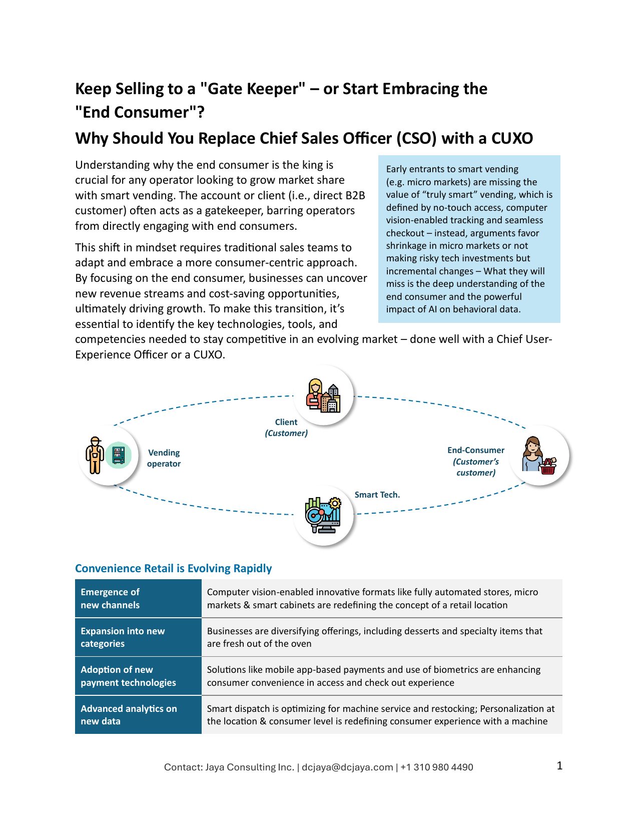 Article page 1: Keep Selling to a Gate Keeper &mdash; or Start Embracing the End Consumer?