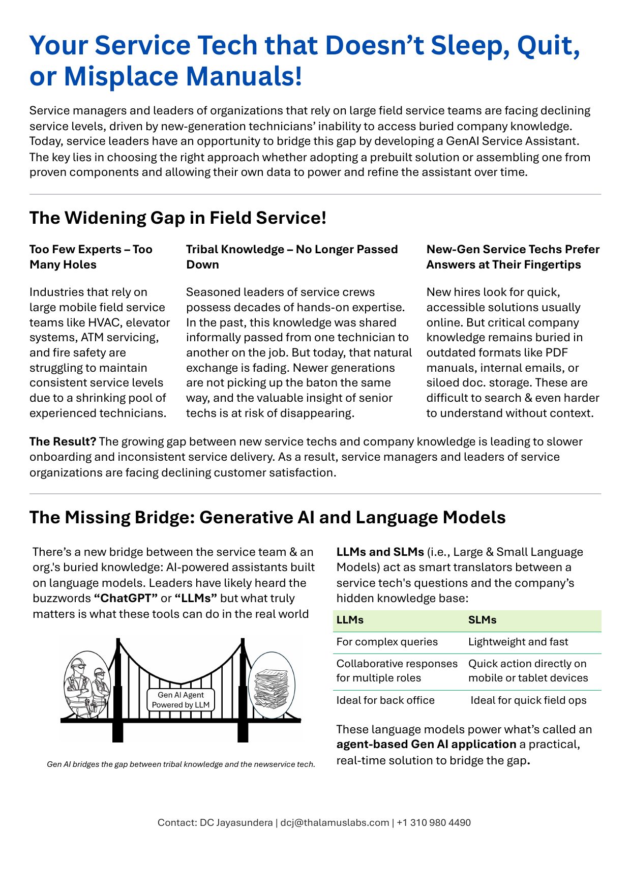 Article page 1: Your Service Tech that Doesn't Sleep, Quit, or Misplace Manuals.